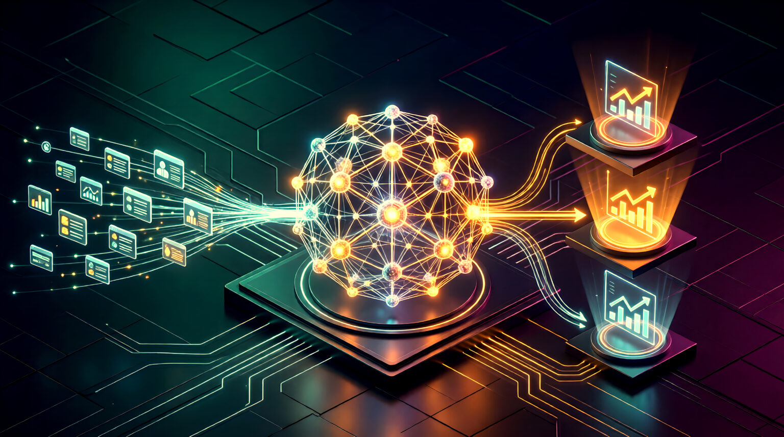Concept of an AI-powered business decision intelligence engine